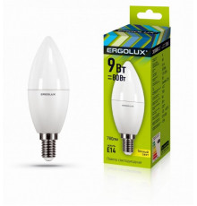 Светодиодная лампа E14 9W 3000K Ergolux LED-C35-9W-E14-3K 13167