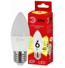 Лампа светодиодная ЭРА E27 6W 2700K матовая ECO LED B35-6W-827-E27 Б0020620