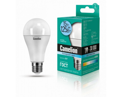 Светодиодная лампа E27 15W 4500K (белый) A60 Camelion LED15-A60/845/E27 (12186)