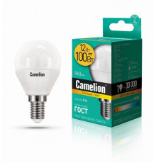 Светодиодная лампа E14 12W 3000К (теплый) G45 Camelion LED12-G45/830/E14 (13693)