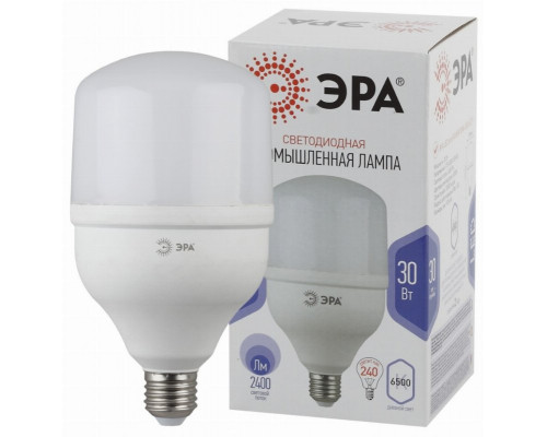 Лампа светодиодная ЭРА E27 30W 6500K матовая LED POWER T100-30W-6500-E27 Б0049597