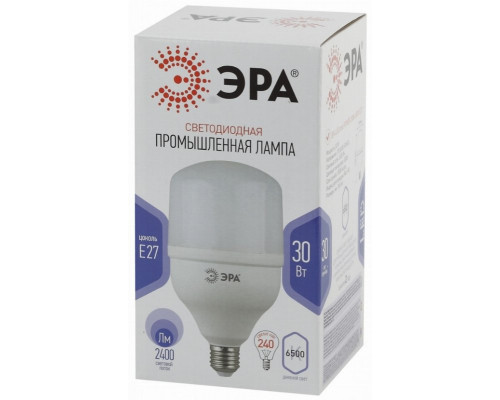 Лампа светодиодная ЭРА E27 30W 6500K матовая LED POWER T100-30W-6500-E27 Б0049597