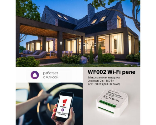 Умное Wi-Fi реле 2 канала х 1150 Вт WF002 Elektrostandard (a047991)