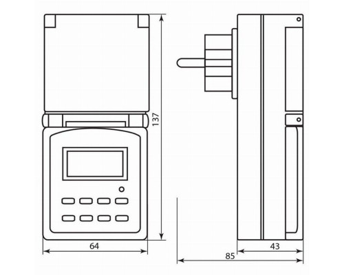 Розетка с таймером Feron TM23/61926 недельная электронная мощность 3500W/16A IP44 23206