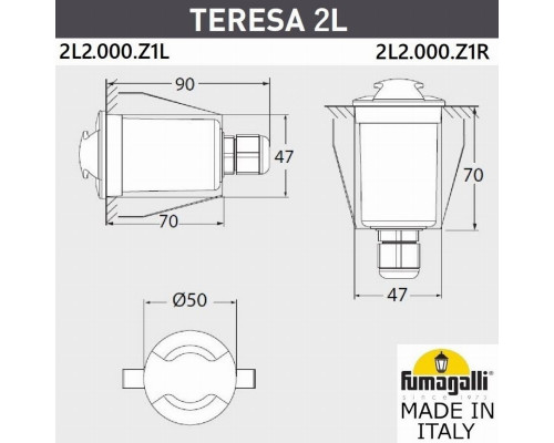 Уличный встраиваемы светильник Fumagalli TERESA 2L 2L2.000.000.AXZ1L