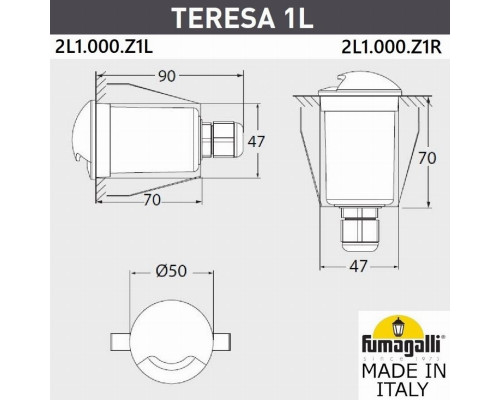 Уличный встраиваемы светильник Fumagalli TERESA 1L 2L1.000.000.AXZ1L