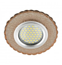 Встраиваемый светильник с LED подсветкой Fametto Luciole DLS-L140 Gu5.3 Glassy/Tea (UL-00003876)