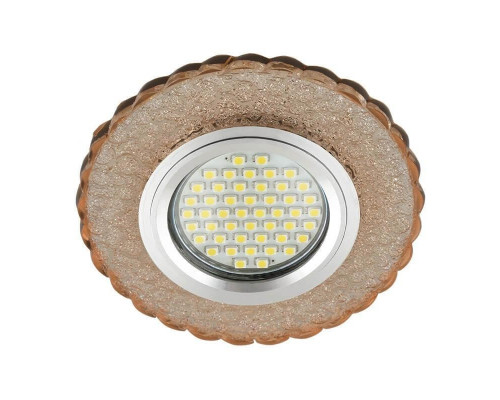 Встраиваемый светильник с LED подсветкой Fametto Luciole DLS-L140 Gu5.3 Glassy/Tea (UL-00003876)