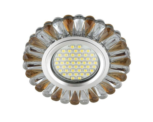 Встраиваемый светильник с LED подсветкой Fametto Luciole DLS-L145 Gu5.3 Glassy/Tea (UL-00003892)