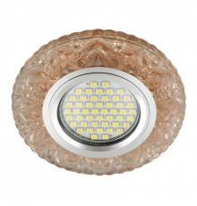 Встраиваемый светильник с LED подсветкой Fametto Luciole DLS-L146 Gu5.3 Glassy/Tea (UL-00003895)