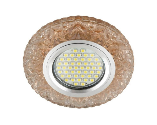 Встраиваемый светильник с LED подсветкой Fametto Luciole DLS-L146 Gu5.3 Glassy/Tea (UL-00003895)