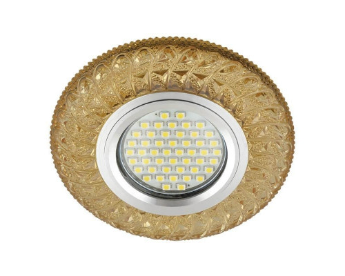 Встраиваемый светильник с LED подсветкой Fametto Luciole DLS-L144 Gu5.3 Glassy/Gold (UL-00003888)