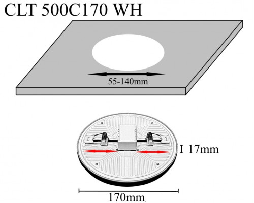 Встраиваемый светильник Crystal Lux CLT 500C170 WH