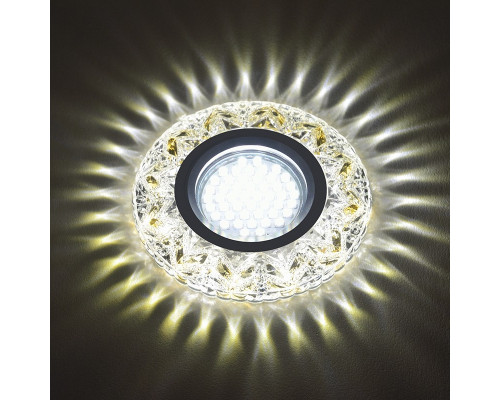 Встраиваемый светильник с LED подсветкой Fametto Luciole DLS-L146 Gu5.3 Glassy/Gold (UL-00003894)