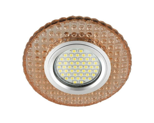 Встраиваемый светильник с LED подсветкой Fametto Luciole DLS-L143 Gu5.3 Glassy/Light Tea (UL-00003885)