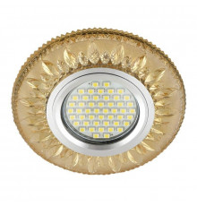 Встраиваемый светильник с LED подсветкой Fametto Luciole DLS-L141 Gu5.3 Glassy/Gold (UL-00003878)