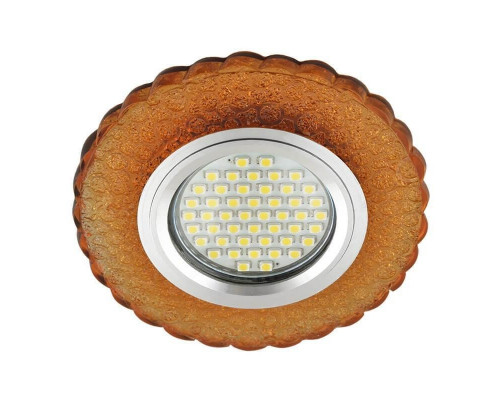 Встраиваемый светильник с LED подсветкой Fametto Luciole DLS-L140 Gu5.3 Glassy/Gold (UL-00003875)