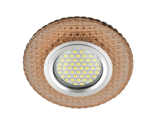 Встраиваемый светильник с LED подсветкой Fametto Luciole DLS-L135 Gu5.3 Glassy/Light Tea (UL-00003860)