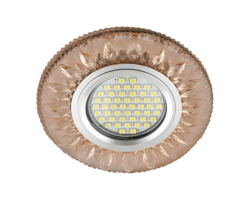 Встраиваемый светильник с LED подсветкой Fametto Luciole DLS-L141 Gu5.3 Glassy/Light Tea (UL-00003879)