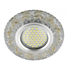 Встраиваемый светильник с LED подсветкой Fametto Luciole DLS-L146 Gu5.3 Glassy/Gold (UL-00003894)