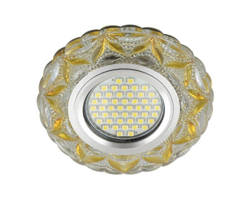 Встраиваемый светильник с LED подсветкой Fametto Luciole DLS-L149 Gu5.3 Glassy/Light Gold (UL-00003903)