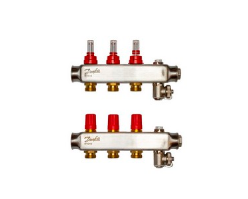 Коллекторы Danfoss SSM-3F с расходомерами, 3 контура