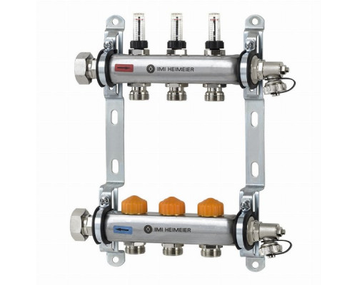 Коллектор распределительный Heimeier Dynacon Eclipse с регуляторами расхода, 3 контура
