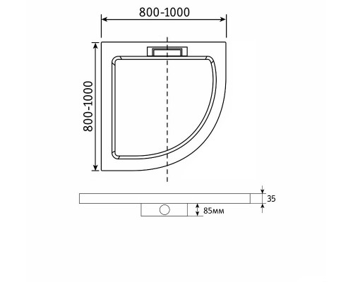 Душевой поддон полукруглый RGW GWS-31 (1000x1000)