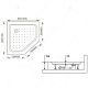 Душевой поддон трапеция RGW LUX/TN-TR 1000x1000