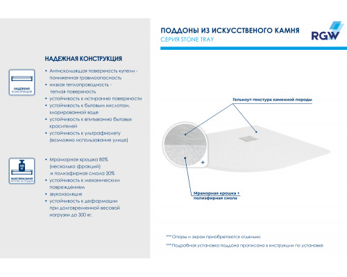 Душевой поддон полукруглый RGW ST/R-Tr Терракот 900x900