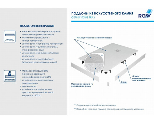 Душевой поддон полукруглый RGW ST/R-Be Бежевый 900x900