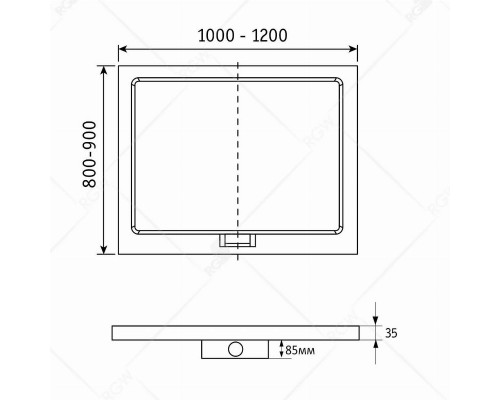 Душевой поддон прямоугольный RGW GWS-21 (800x1200)